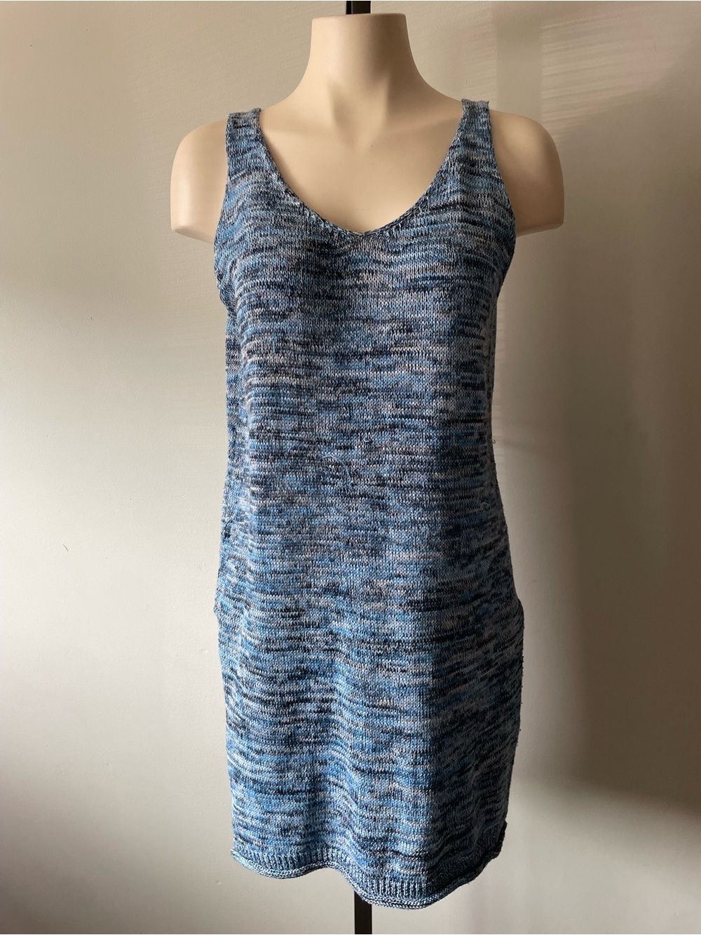 Papillon Knit Tunic Beach Coverup Heathered Blue Size XL
